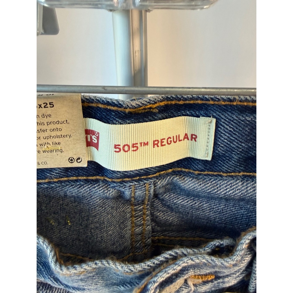 Levis 505 Regular Straight Leg Jeans Light Wash Denim Size 10 Reg 25x25 NWT - Picture 4 of 9